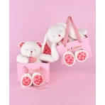 Miękki pluszowy miś "Kocham Cię" w torbie prezentowej - 25 cm: ceny i cechy
