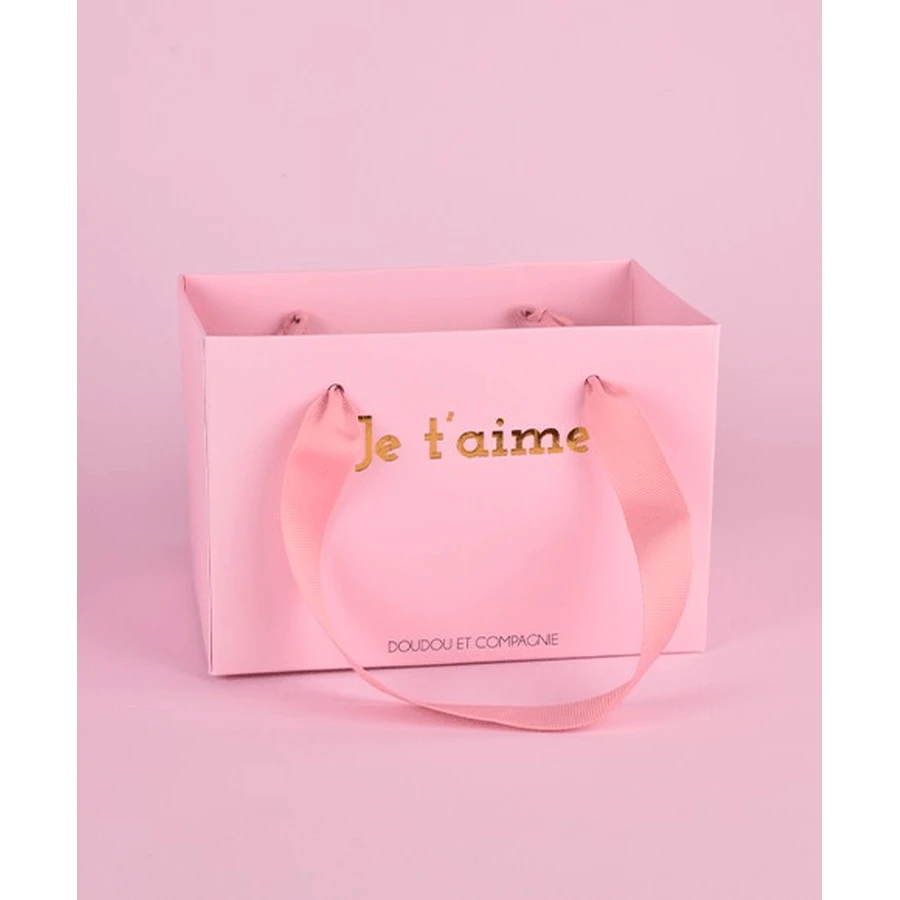 Miękki pluszowy miś "Kocham Cię" w torbie prezentowej - 25 cm: ceny i cechy