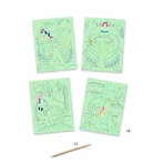 Creativo juego de rascar flores en el jardín
