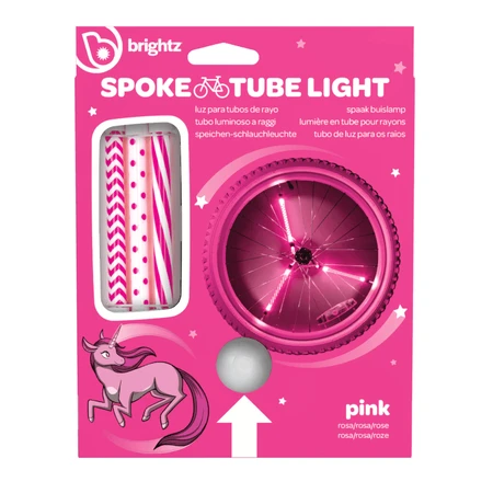 Lumières LED tubulaires SpinBrightz pour roues de vélo, rose