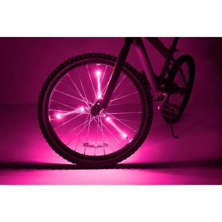 Lumières LED tubulaires SpinBrightz pour roues de vélo, rose