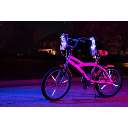 Lumières LED tubulaires SpinBrightz pour roues de vélo, rose