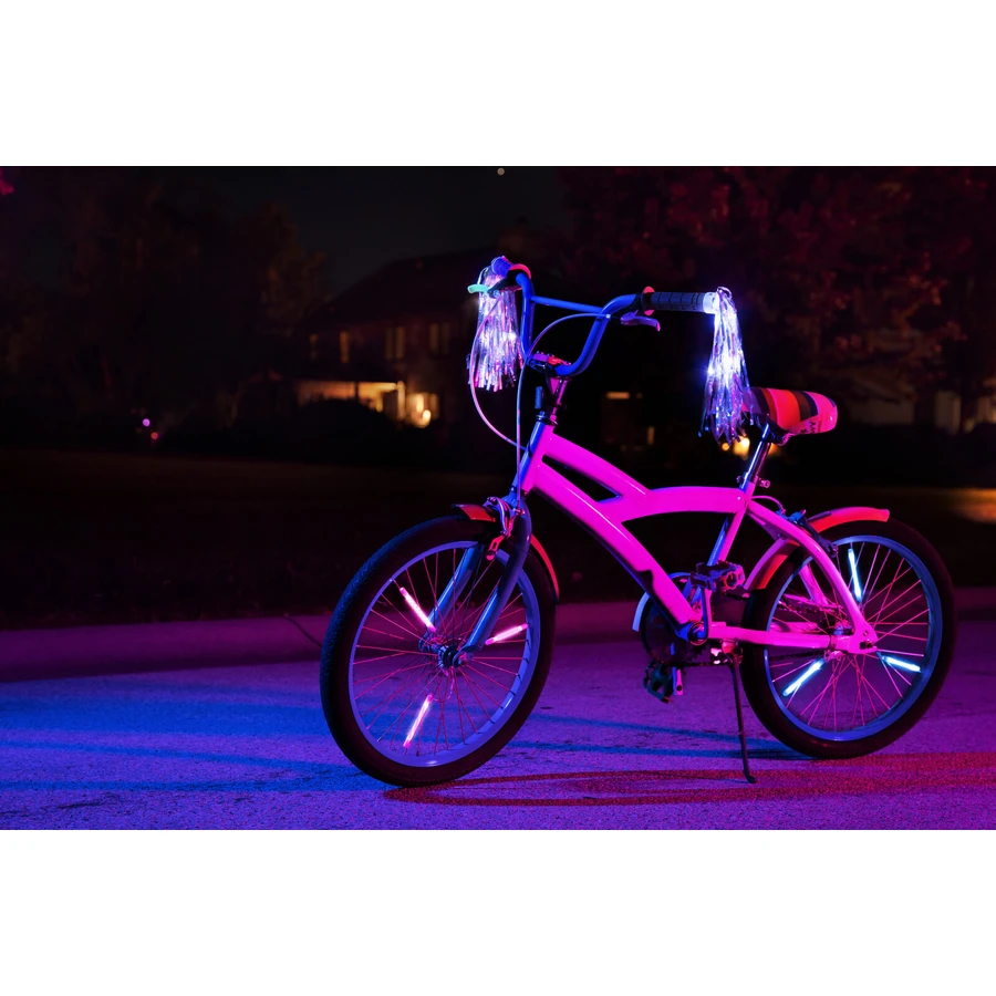 Lumières LED tubulaires SpinBrightz pour roues de vélo, rose