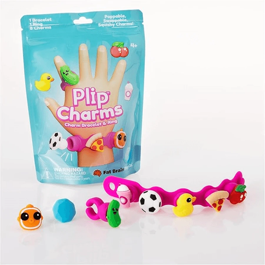 Plip Charms pop-it Plip Charms bracelet and ring set, turquoise
