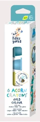 6er-Set Wachsmalstifte in Eichelform, Haku Yoka - coole Farben