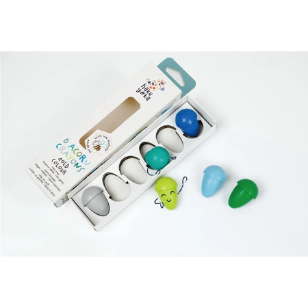 Set de 6 lápices de cera con forma de bellota, Haku Yoka - colores chulos