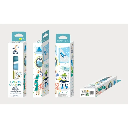 Set de 6 lápices de cera con forma de bellota, Haku Yoka - colores chulos