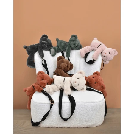Teddy Bear - adorable crossbody bag, 30 cm, Kaki