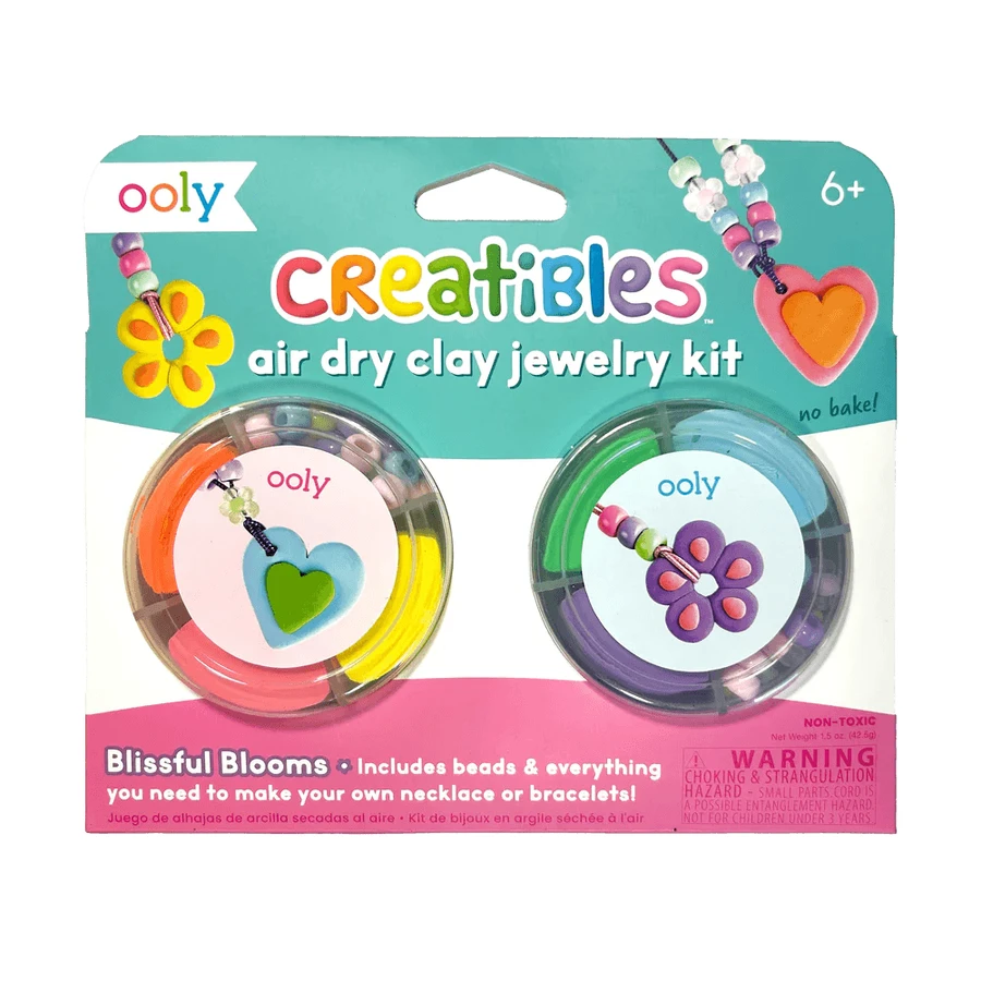 DIY sieradenpakket Creatibles Enchanted Flowers - luchtdroge plasticine - set van 6 kleuren en accessoires