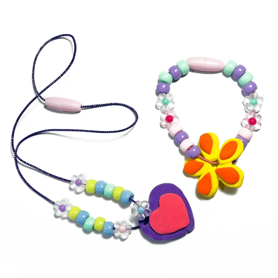 DIY sieradenpakket Creatibles Enchanted Flowers - luchtdroge plasticine - set van 6 kleuren en accessoires