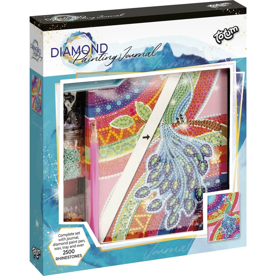 DIY set Mijn dagboek met pauw en diamanten