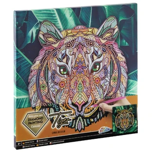 Set creativo con strass, Pintura diamante, Lienzo Tigre, Moxy