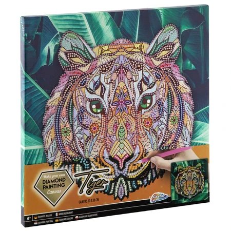 Set creativo con strass, Pintura diamante, Lienzo Tigre, Moxy