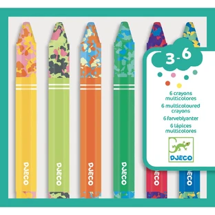 Multicolored wax crayons