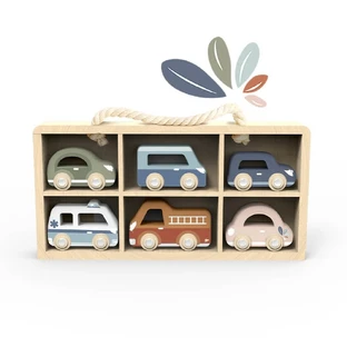 Set of 6 wooden cars, Speedy Monkey