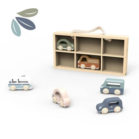 Set of 6 wooden cars, Speedy Monkey