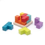 Kleurrijke 3D houten kubus puzzel, Svoora