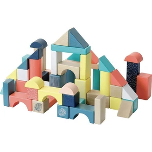 54 multicolored wooden cubes, Vilac