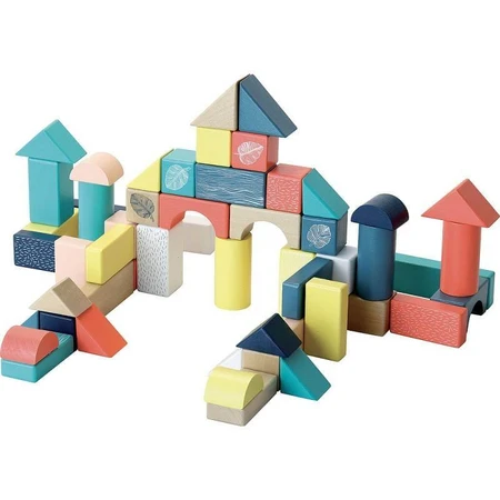 54 multicolored wooden cubes, Vilac