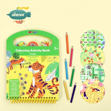 Portable coloring activity book - Jungle