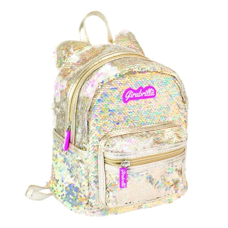 Girabrilla Kitty mini backpack with reversible sequins