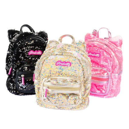 Girabrilla Kitty mini backpack with reversible sequins