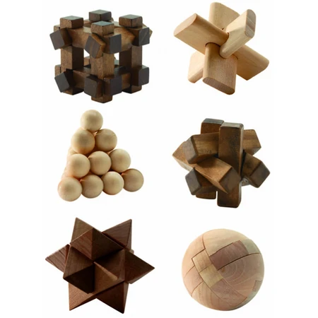 Woodix 6 wooden logic games
