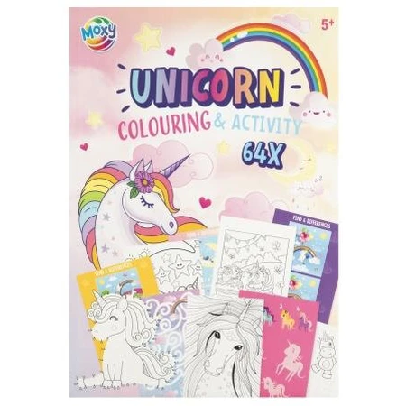 Färbung Aktivität Buch, Einhörner, A4, 64 Seiten, Moxy