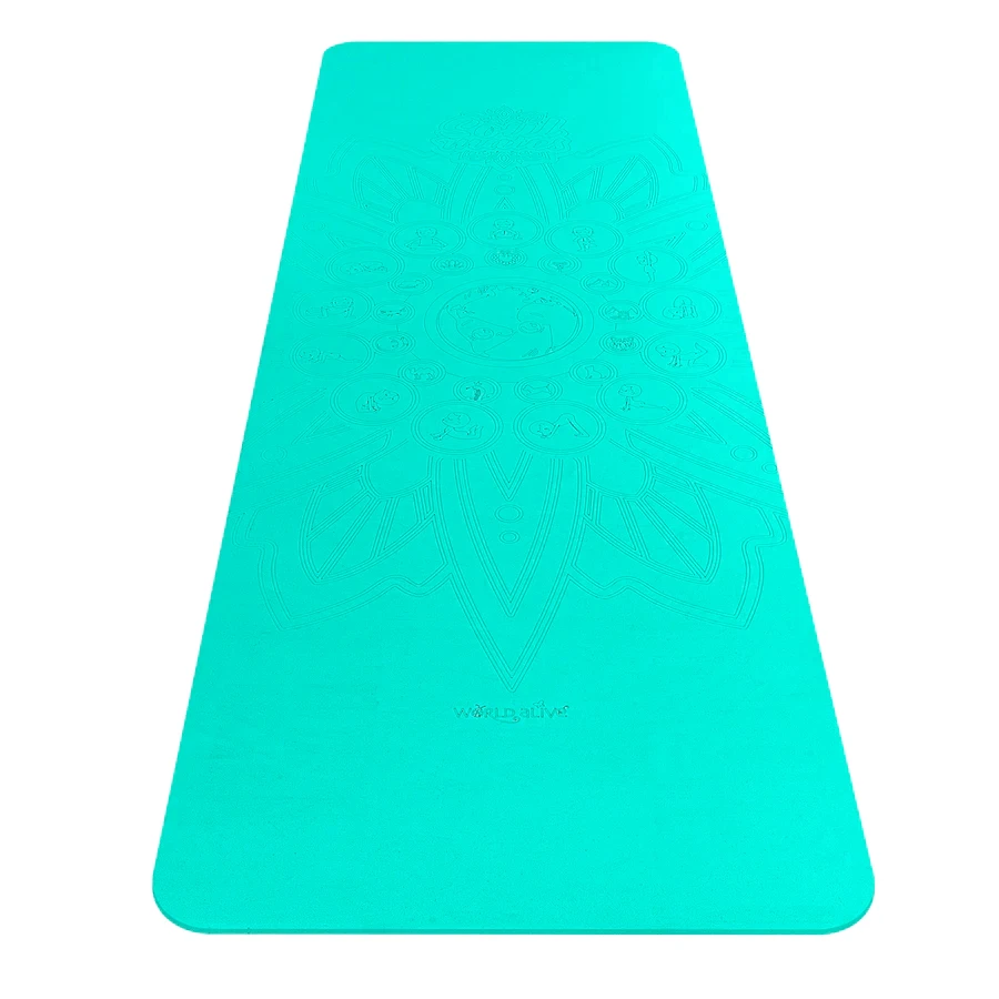 Esterilla de yoga para adultos, ecológica - Tierra, turquesa