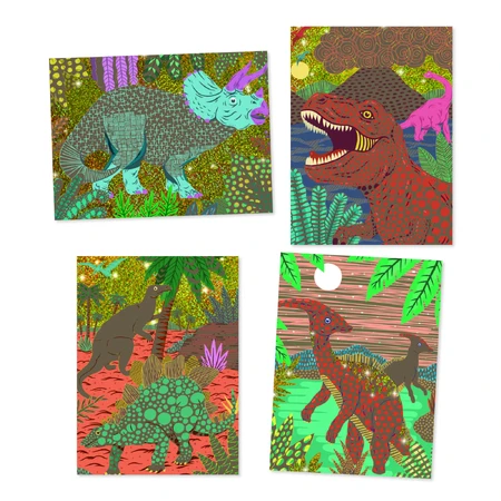Kreatives Dinosaurier-Kratzspiel