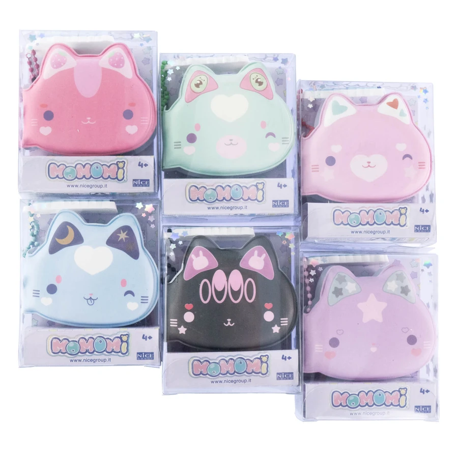 Momomi Mini-Tagebuch - Kitty Schlüsselanhänger, weiches Tagebuch mit Kette
