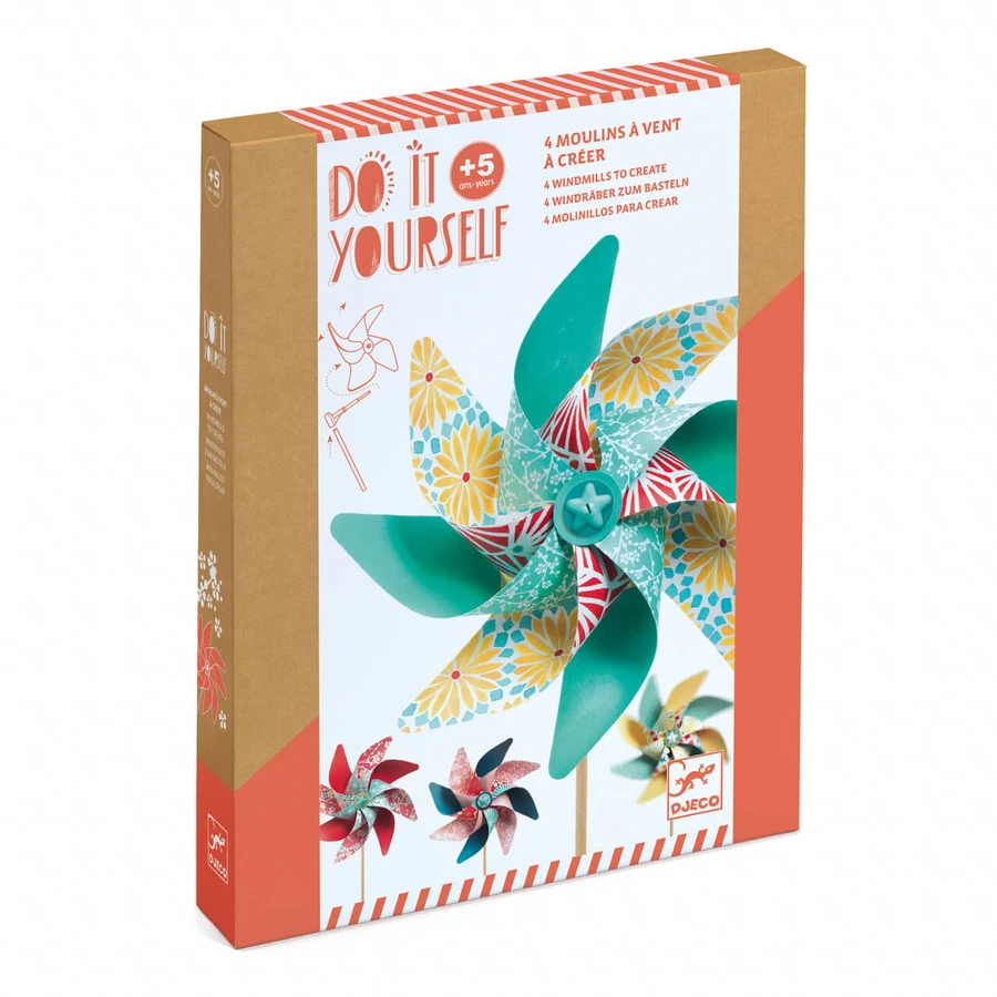 DIY Djeco set, windmolens, bloemmodellen