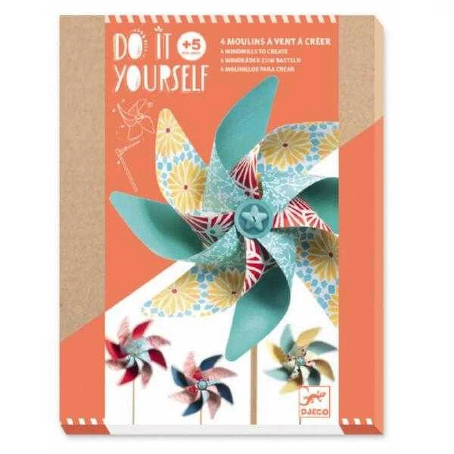 DIY Djeco set, windmolens, bloemmodellen