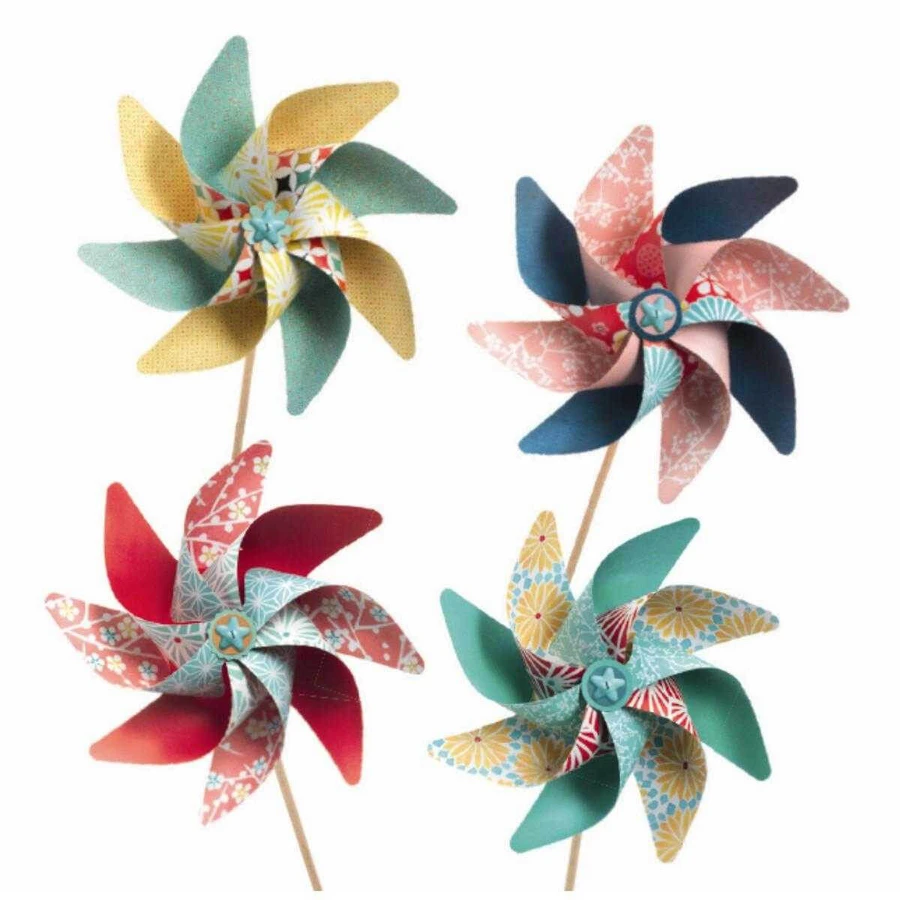 DIY Djeco set, windmolens, bloemmodellen
