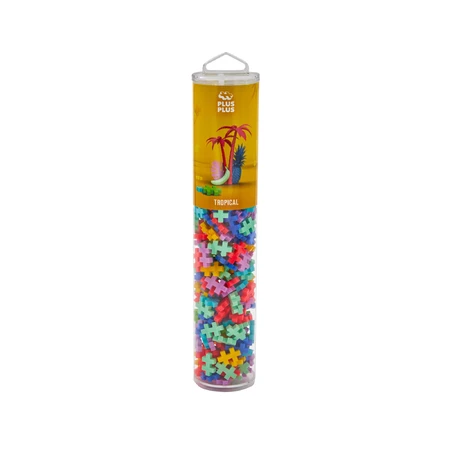 Juego de construcción Plus-Plus, tubo de 240 piezas, Tropical Mix, colores tropicales