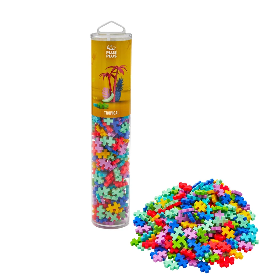 Juego de construcción Plus-Plus, tubo de 240 piezas, Tropical Mix, colores tropicales
