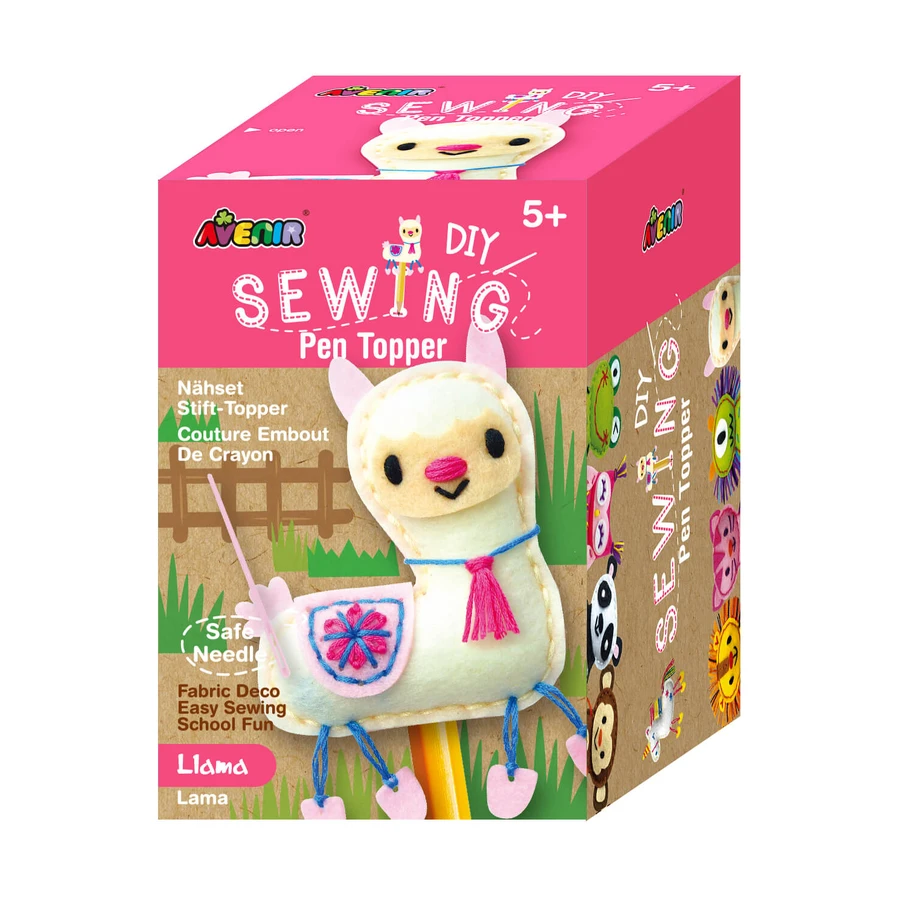 DIY sewing set - decoration pencil topper - Lama