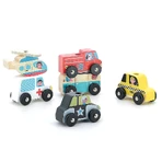 LKW mit Transportfahrzeugen - Stapelspielzeug aus Holz - Vilac