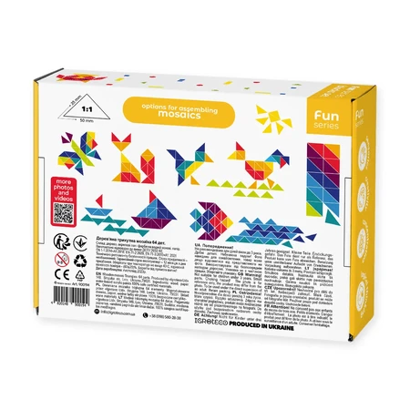Mosaic wooden triangles 64 pieces