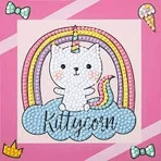 Creatieve diamanten schilderij set - Kittycorn - eenhoorn kat