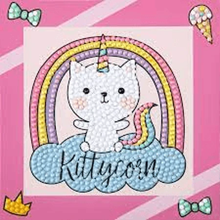 Creatieve diamanten schilderij set - Kittycorn - eenhoorn kat
