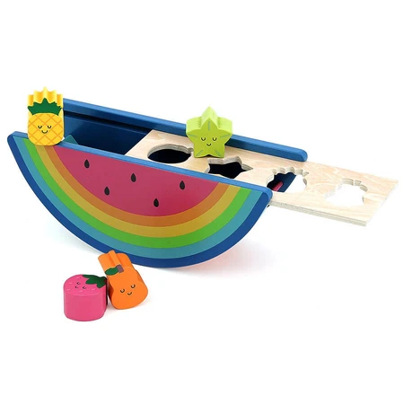 Wooden shape sorter game - Rainbow with fruit Andy Westface - Vilac