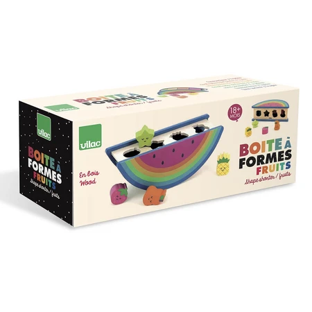Wooden shape sorter game - Rainbow with fruit Andy Westface - Vilac