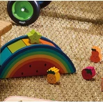 Wooden shape sorter game - Rainbow with fruit Andy Westface - Vilac