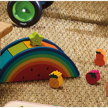 Wooden shape sorter game - Rainbow with fruit Andy Westface - Vilac