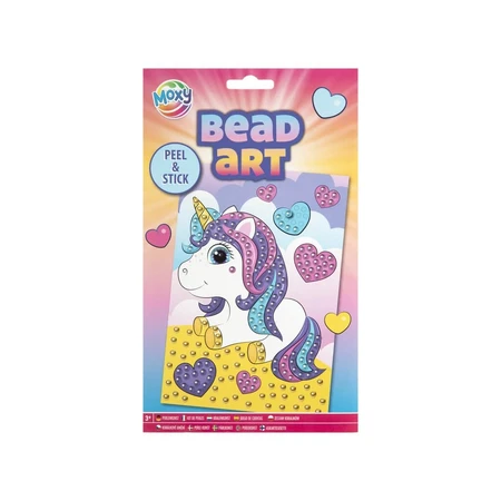 Set créatif, Mosaïque de perles Peel and Stick, Bead Art, licorne, A5