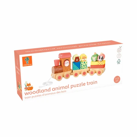 Train en bois avec formes et animaux, Orange Tree Toys