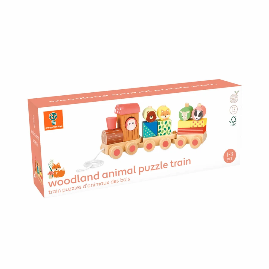 Train en bois avec formes et animaux, Orange Tree Toys