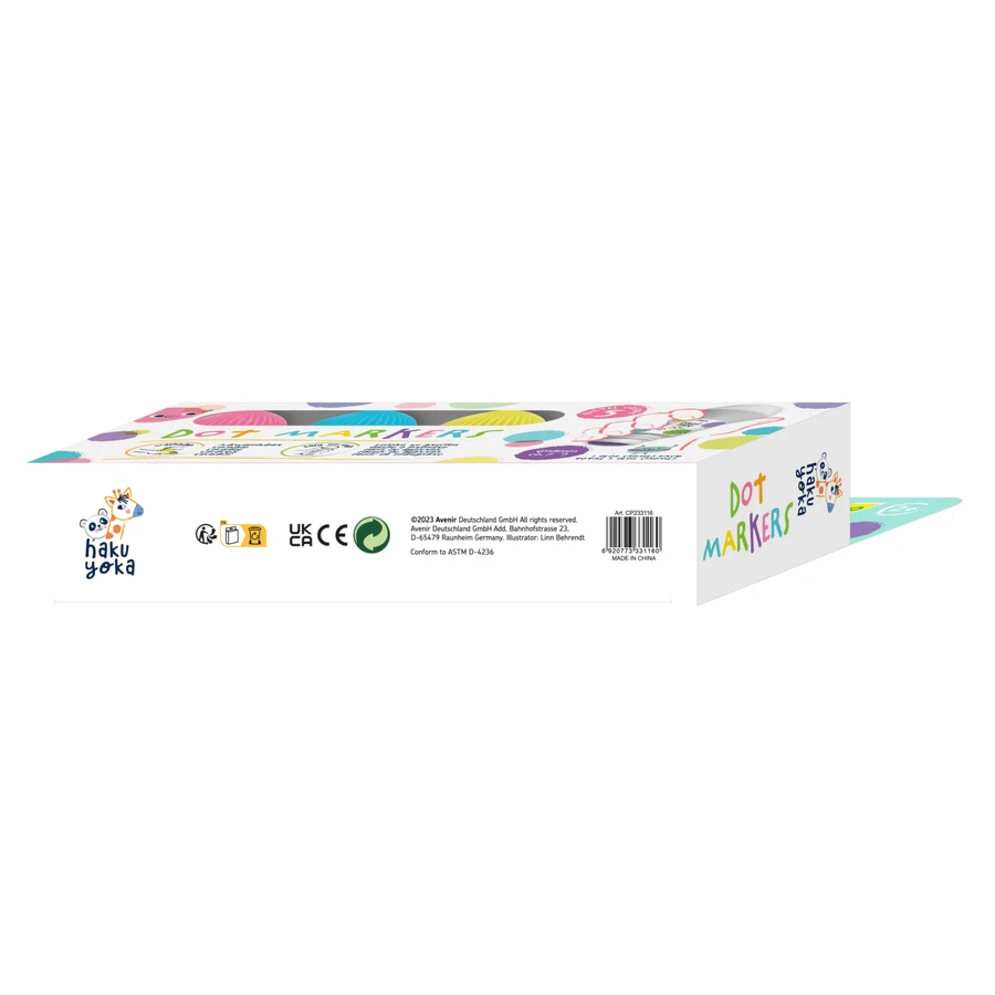 Set of 5 washable Dot Markers - pastel colors, Haku Yoka