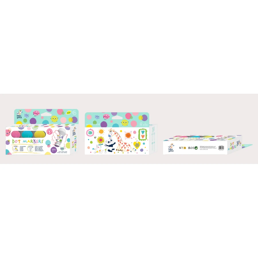 Set of 5 washable Dot Markers - pastel colors, Haku Yoka